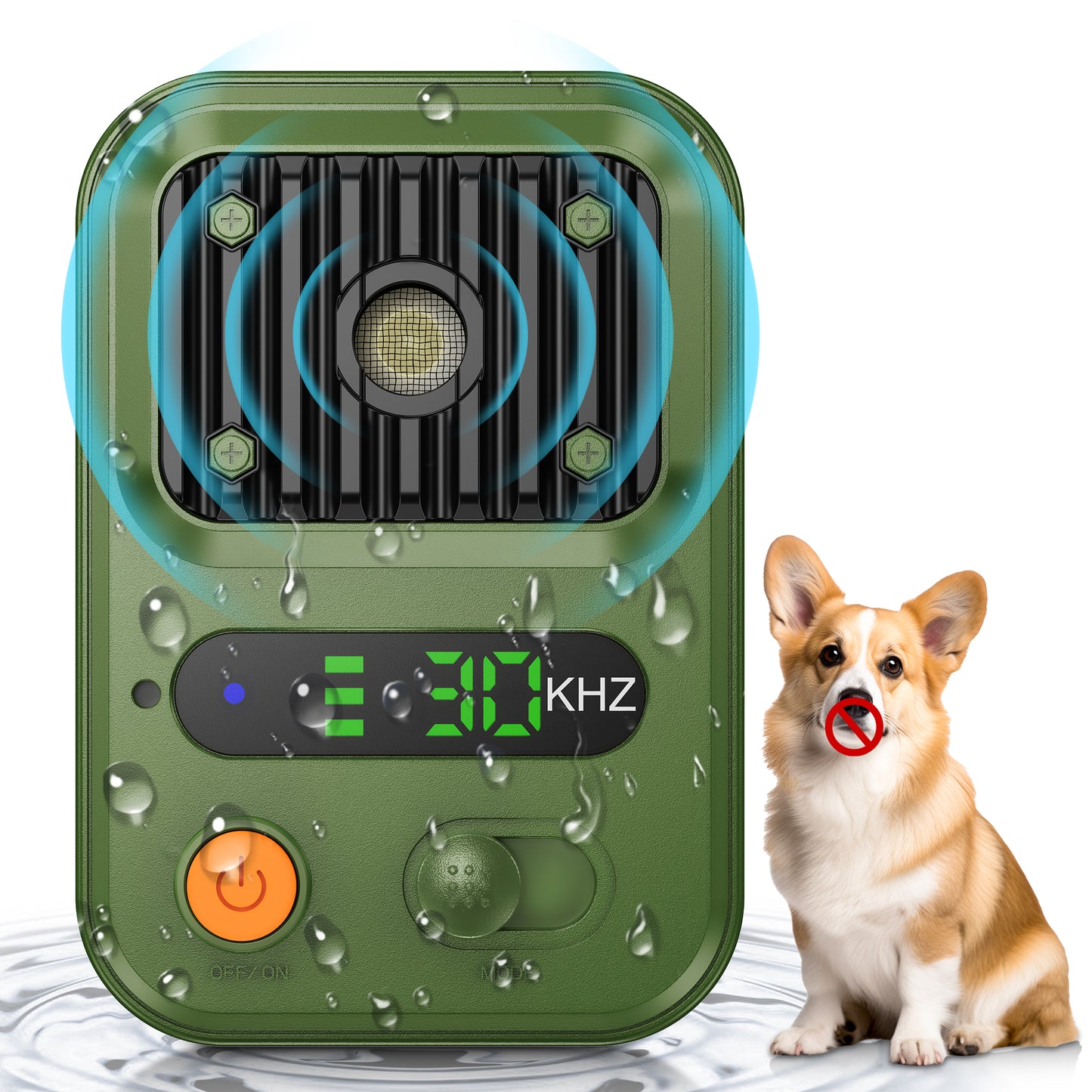 Kfonla Anti Barking Devices, 0.4lb Dog Barking Control Device with 3 Modes, 1500mAh Rechargeable Ultrasonic Training Bark Deterrent Device for Indoor Outdoor