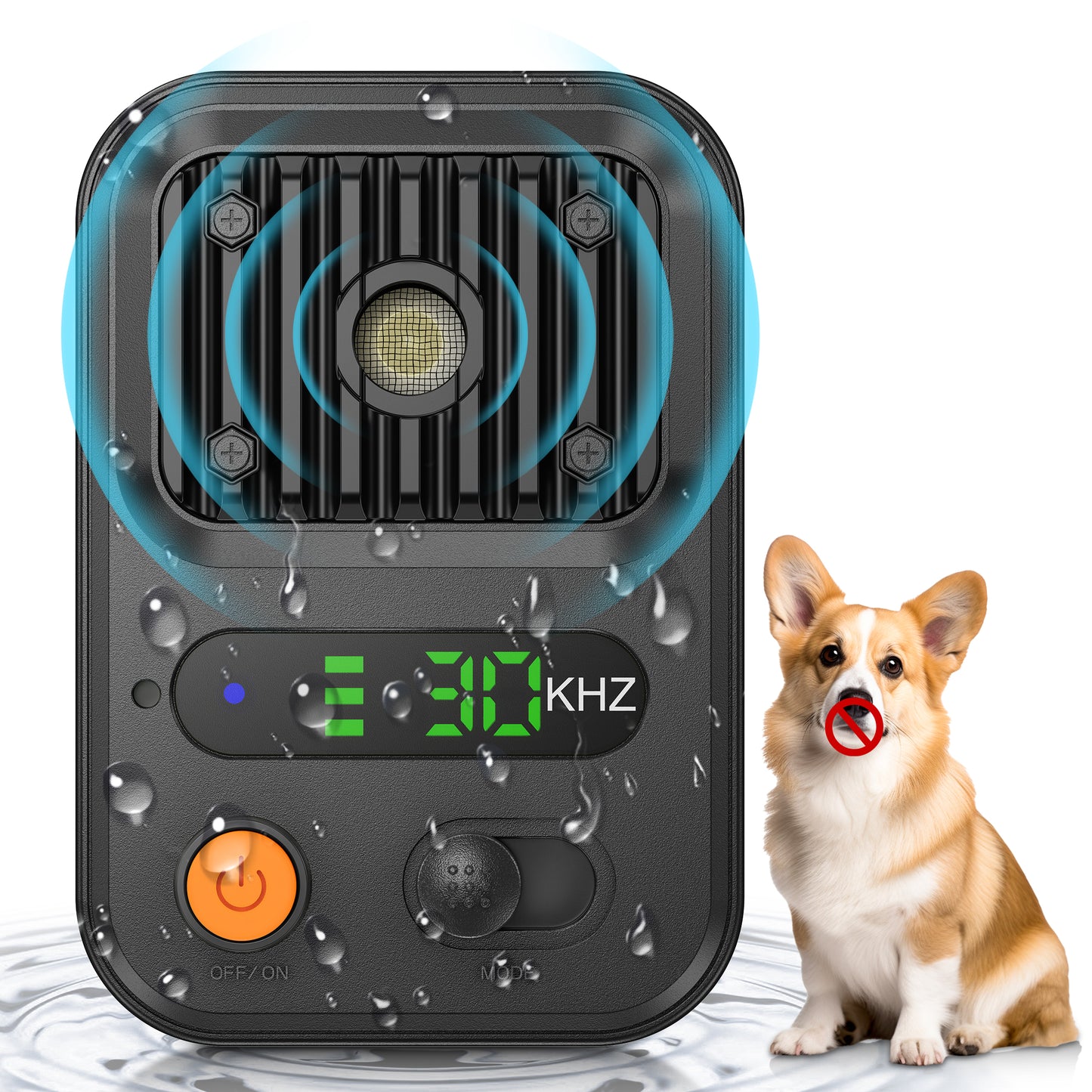Kfonla Anti Barking Devices, 0.4lb Dog Barking Control Device with 3 Modes, 1500mAh Rechargeable Ultrasonic Training Bark Deterrent Device for Indoor Outdoor