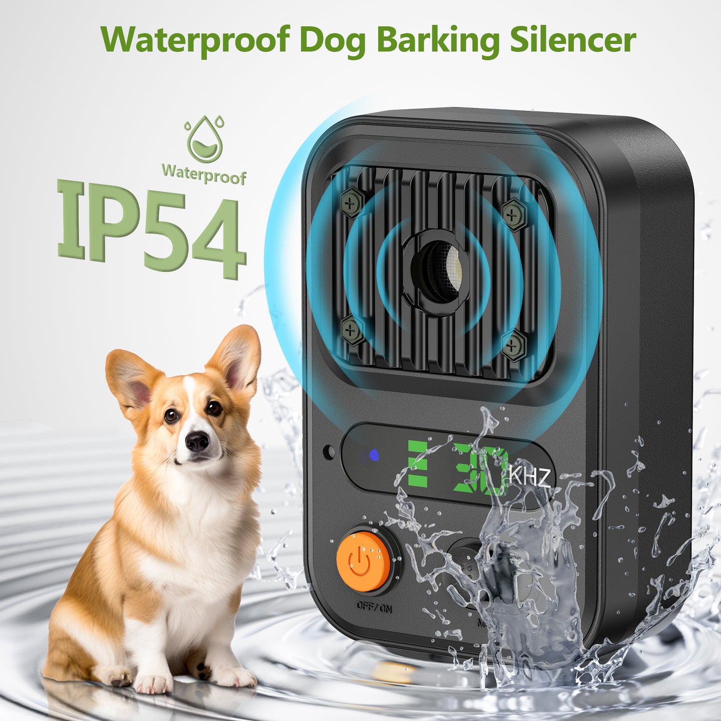 Kfonla Anti Barking Devices, 0.4lb Dog Barking Control Device with 3 Modes, 1500mAh Rechargeable Ultrasonic Training Bark Deterrent Device for Indoor Outdoor