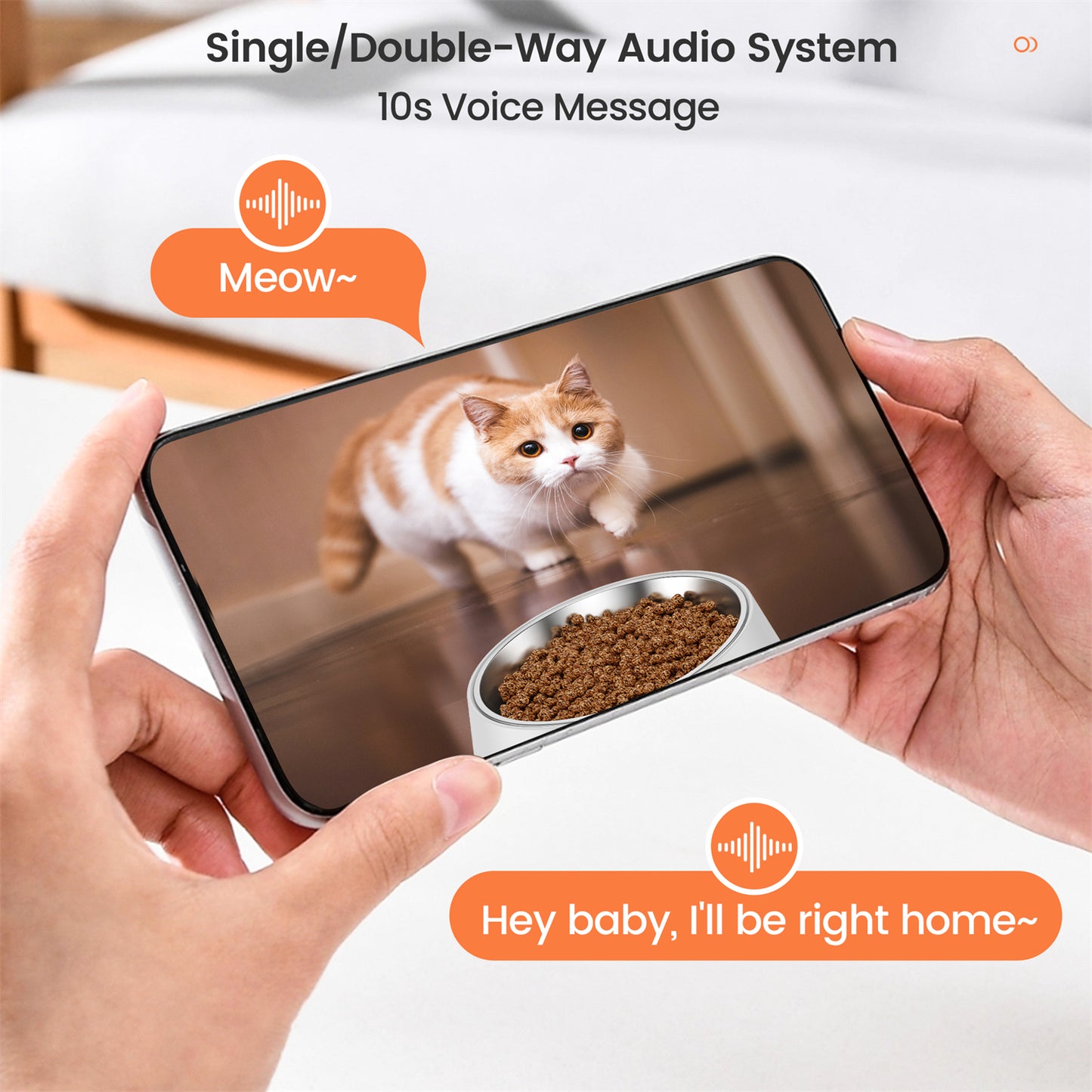 Kfonla 4L Automatic Cat Feeder with Camera, 2.4G/5G Pet Feeder with Night Vision, Adjustable Camera for Cat