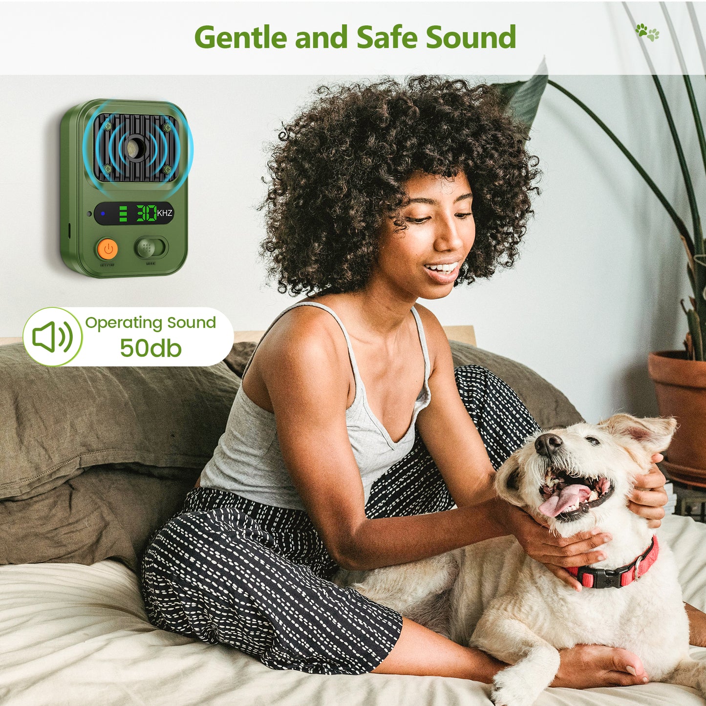 Kfonla Anti Barking Devices, 0.4lb Dog Barking Control Device with 3 Modes, 1500mAh Rechargeable Ultrasonic Training Bark Deterrent Device for Indoor Outdoor