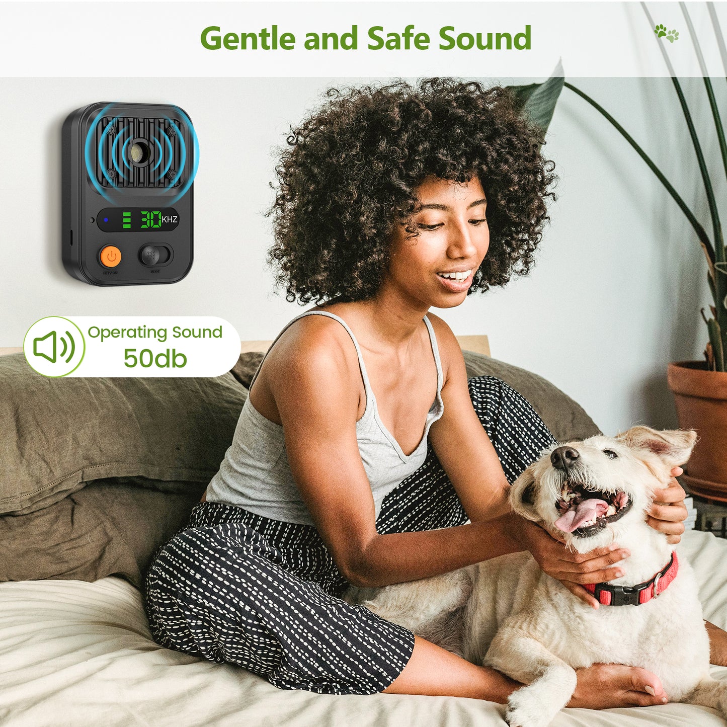 Kfonla Anti Barking Devices, 0.4lb Dog Barking Control Device with 3 Modes, 1500mAh Rechargeable Ultrasonic Training Bark Deterrent Device for Indoor Outdoor